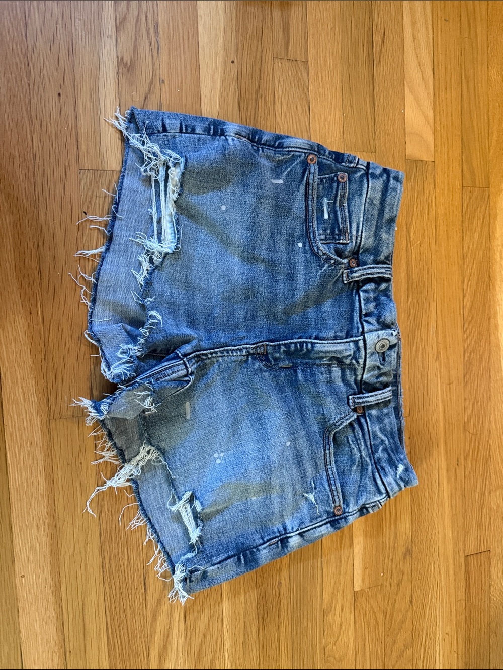 American Eagle Outfitters Distressed Blue Denim Cutoff Shorts